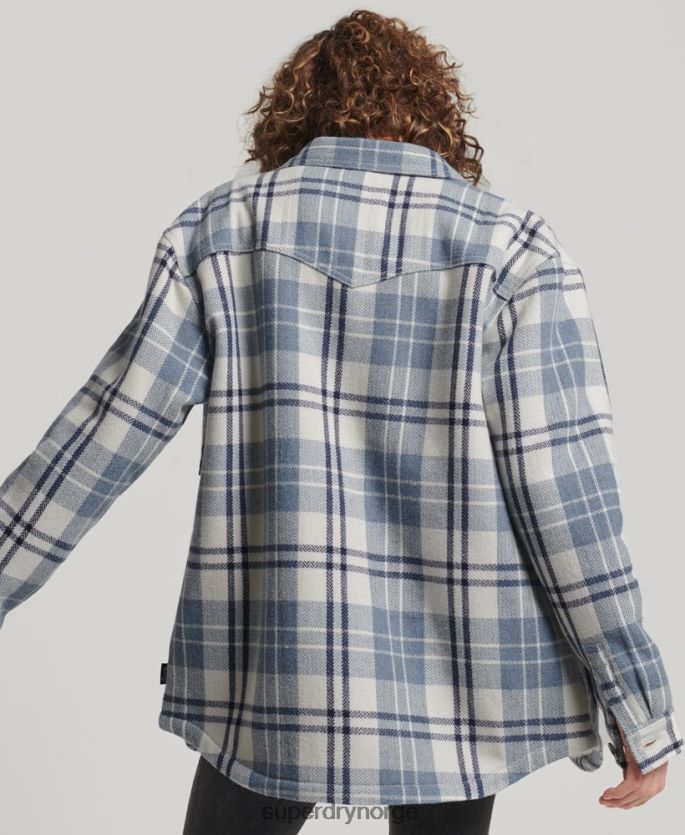 Superdry blå klær 86P46D2898 borg flanell rutete overskjorte kvinner