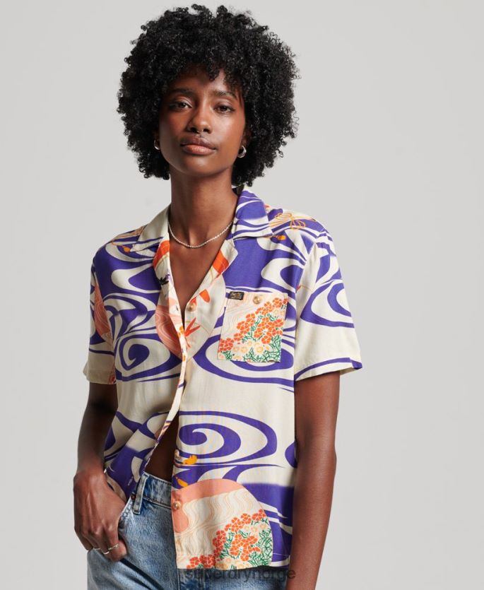 Superdry blå klær 86P46D2904 beach resort skjorte kvinner