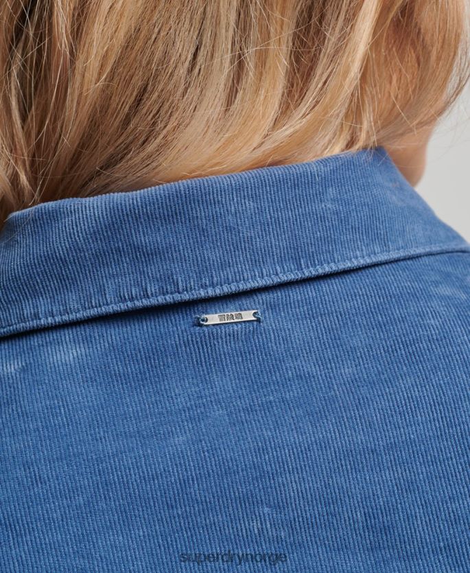 Superdry blå klær 86P46D3011 cord westernskjorte kvinner