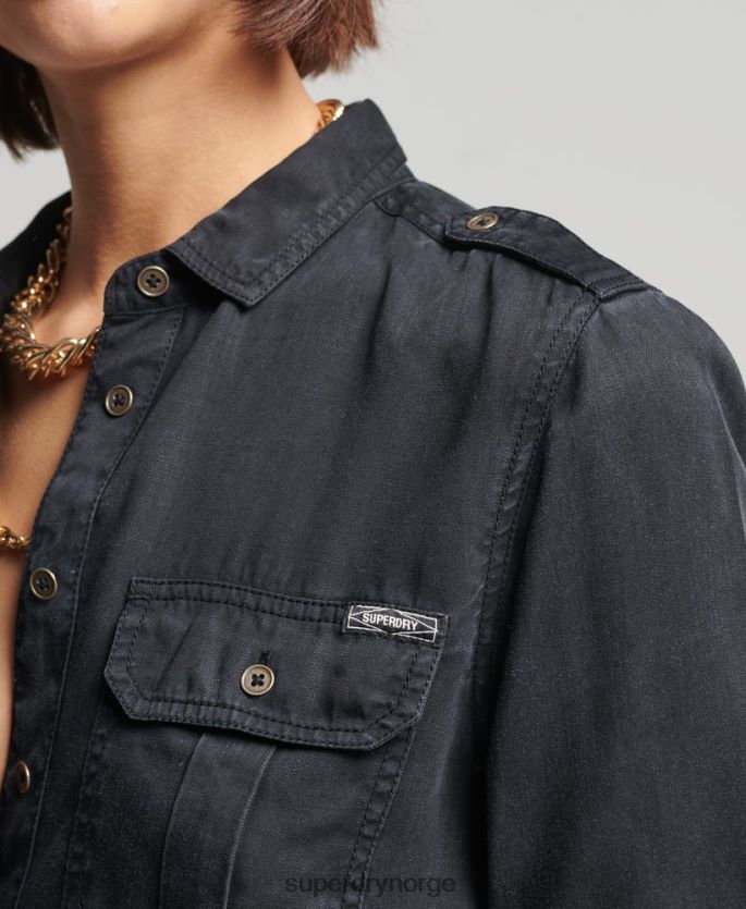 Superdry brun klær 86P46D3004 militær skjorte kvinner