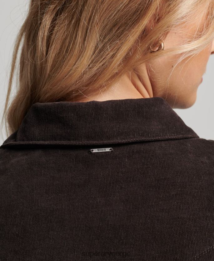 Superdry brun klær 86P46D3015 cord westernskjorte kvinner