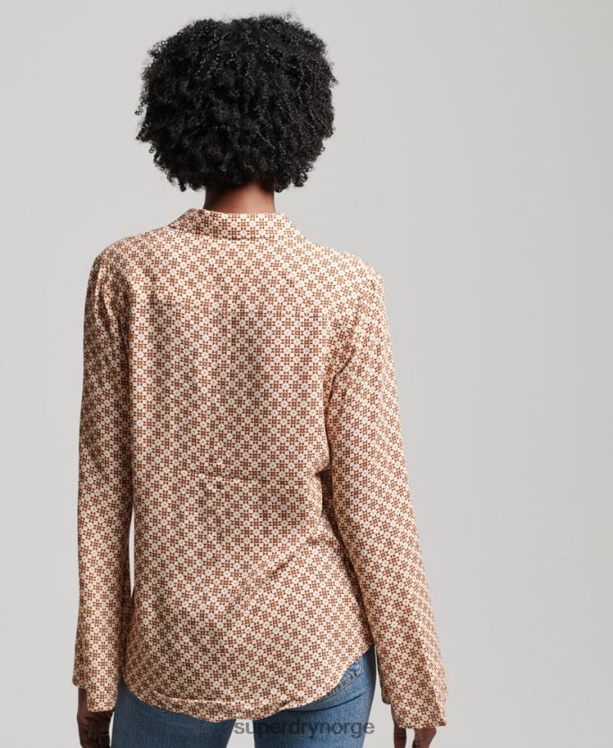 Superdry brun klær 86P46D3019 studios syttitallsskjorte kvinner