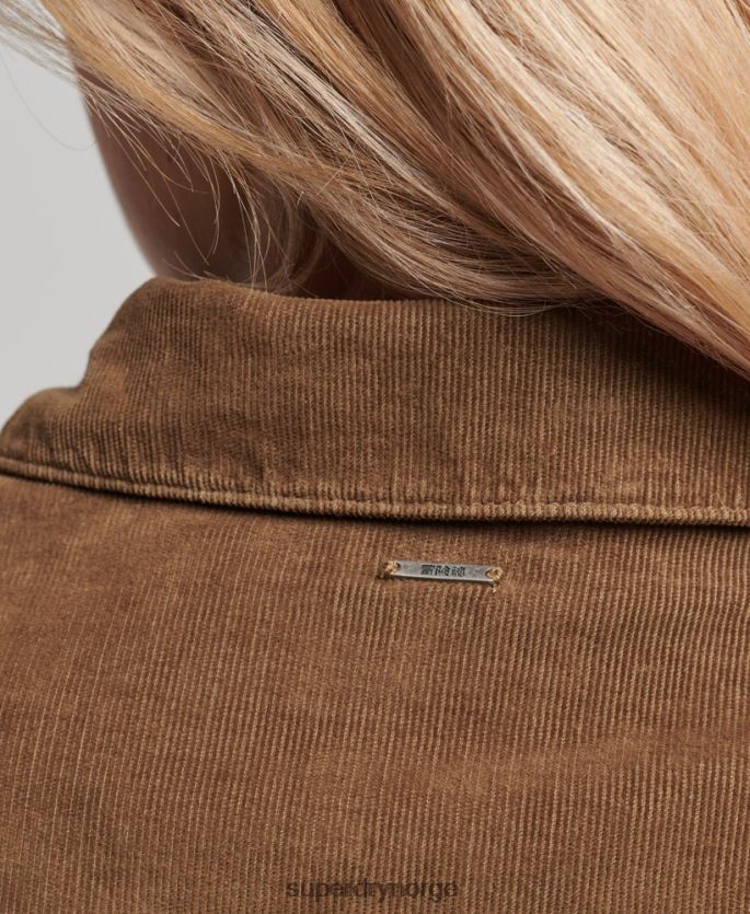 Superdry brun klær 86P46D3038 cord westernskjorte kvinner