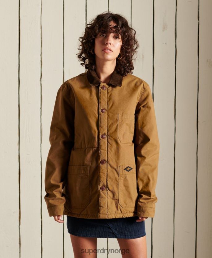 Superdry brun klær 86P46D5479 oversized utility mix overskjorte kvinner
