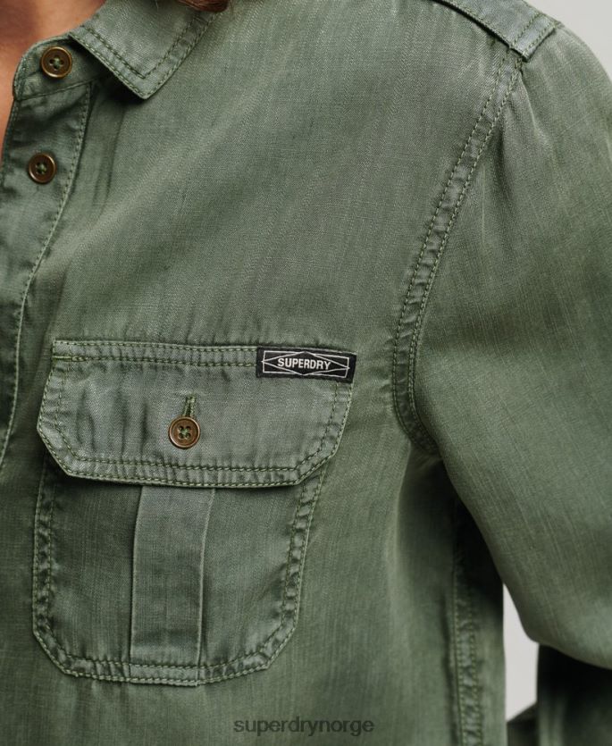 Superdry grønn klær 86P46D2884 militær skjorte kvinner