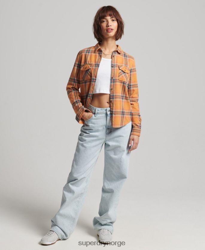 Superdry gul klær 86P46D3033 klassisk tømmerhoggerskjorte i økologisk bomull kvinner