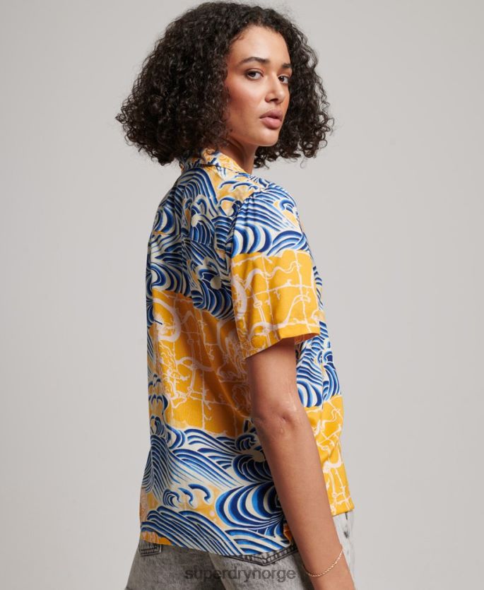 Superdry gull klær 86P46D2880 beach resort skjorte kvinner