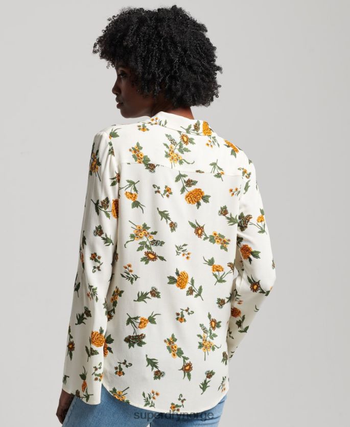Superdry hvit klær 86P46D2988 studios syttitallsskjorte kvinner