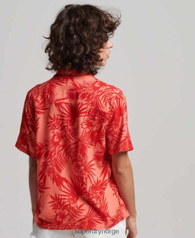 Superdry korall klær 86P46D2022 beach resort skjorte kvinner