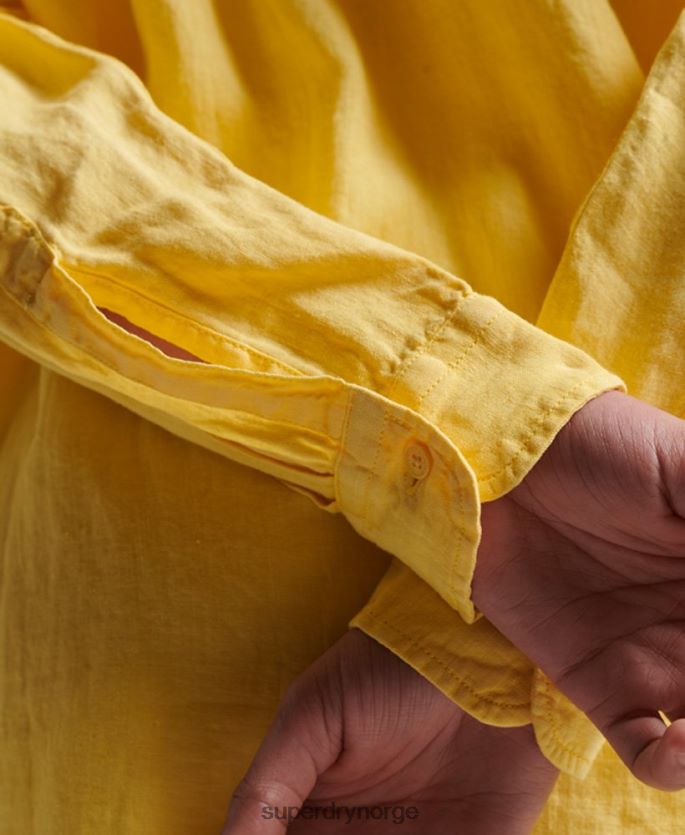 Superdry oransje klær 86P46D2256 uformell kjæresteskjorte i lin kvinner