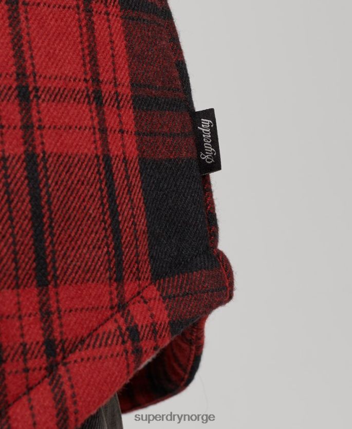 Superdry rød klær 86P46D2886 borg flanell rutete overskjorte kvinner