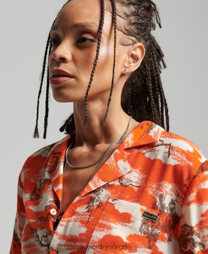 Superdry rød klær 86P46D3012 vintage ærverdig skjorte kvinner