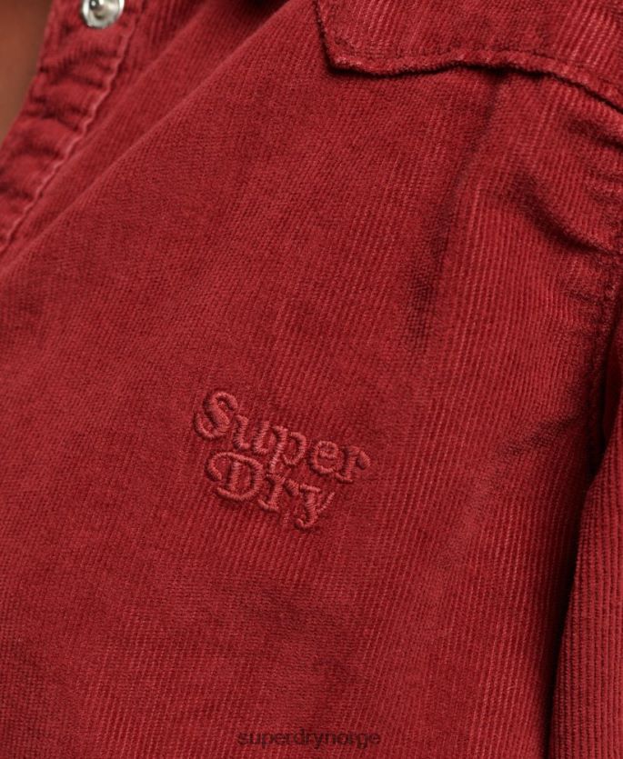 Superdry rød klær 86P46D3062 cord westernskjorte kvinner