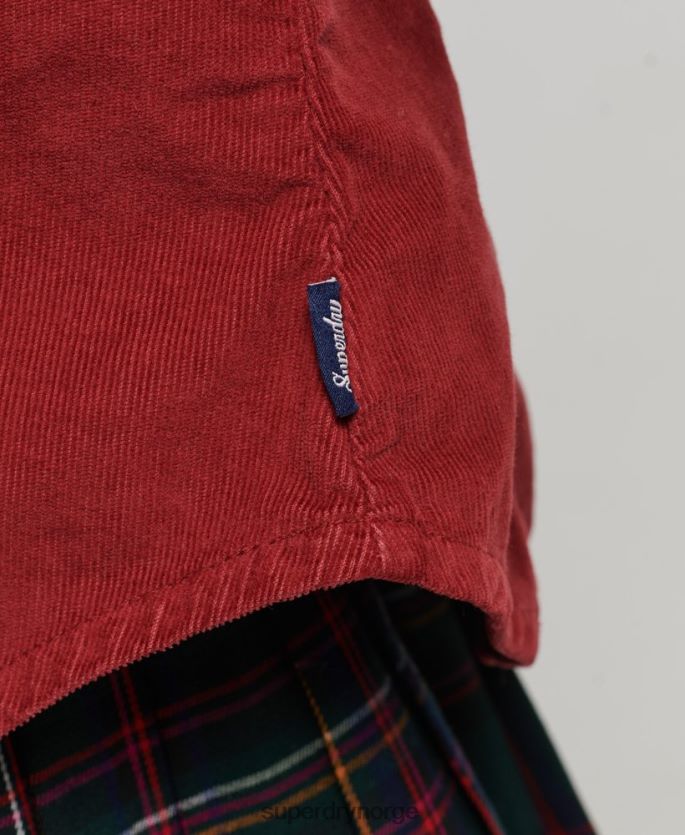 Superdry rød klær 86P46D3062 cord westernskjorte kvinner