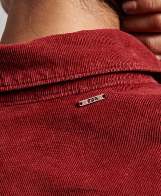 Superdry rød klær 86P46D3062 cord westernskjorte kvinner