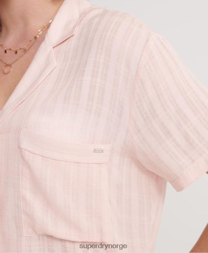 Superdry rosa klær 86P46D3065 fleur resort skjorte kvinner