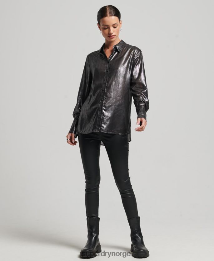Superdry svart klær 86P46D3026 glitrende lurex skjorte kvinner