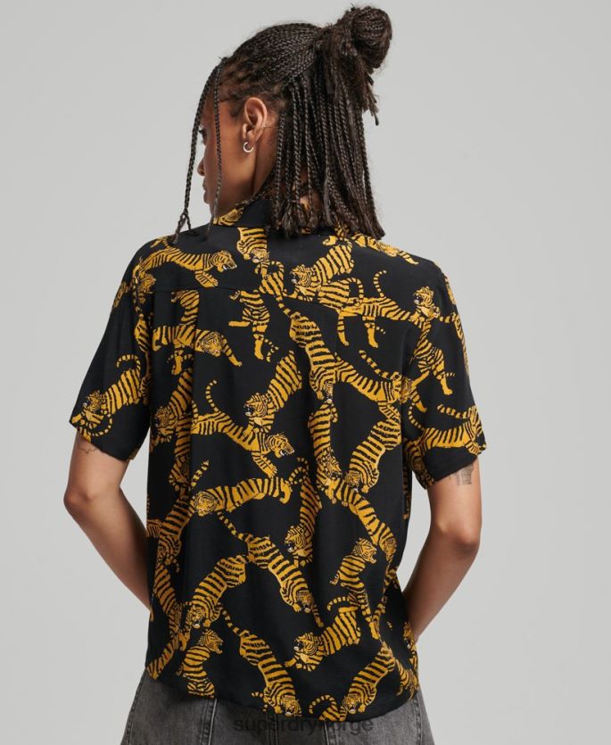 Superdry svart klær 86P46D3035 vintage ærverdig skjorte kvinner