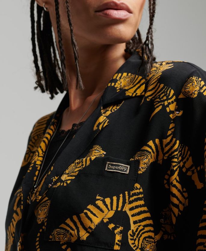 Superdry svart klær 86P46D3035 vintage ærverdig skjorte kvinner