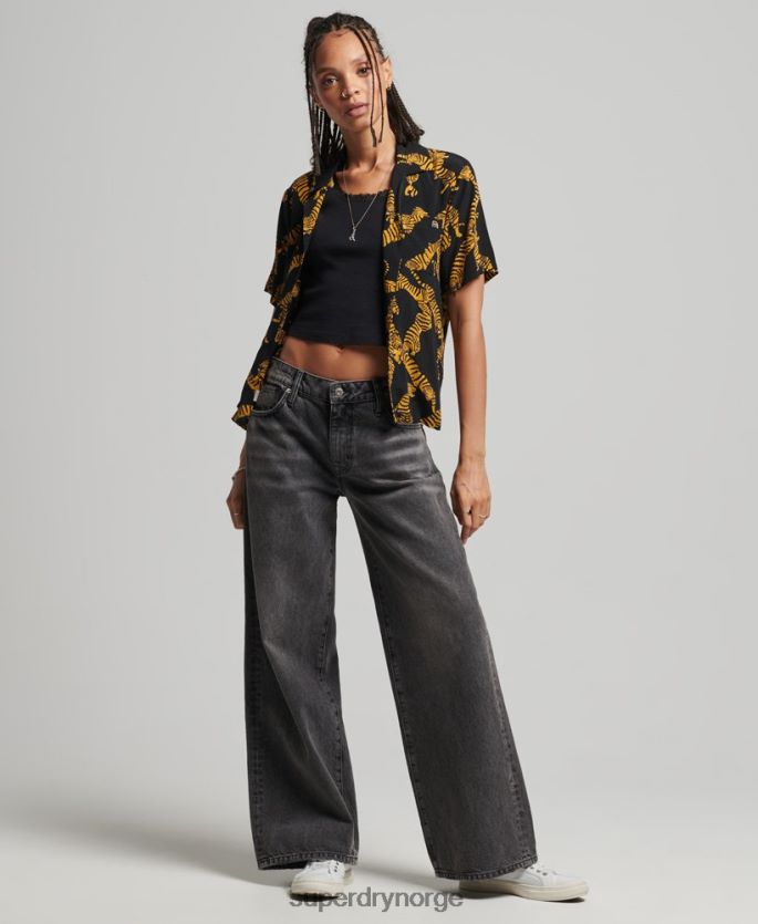 Superdry svart klær 86P46D3035 vintage ærverdig skjorte kvinner