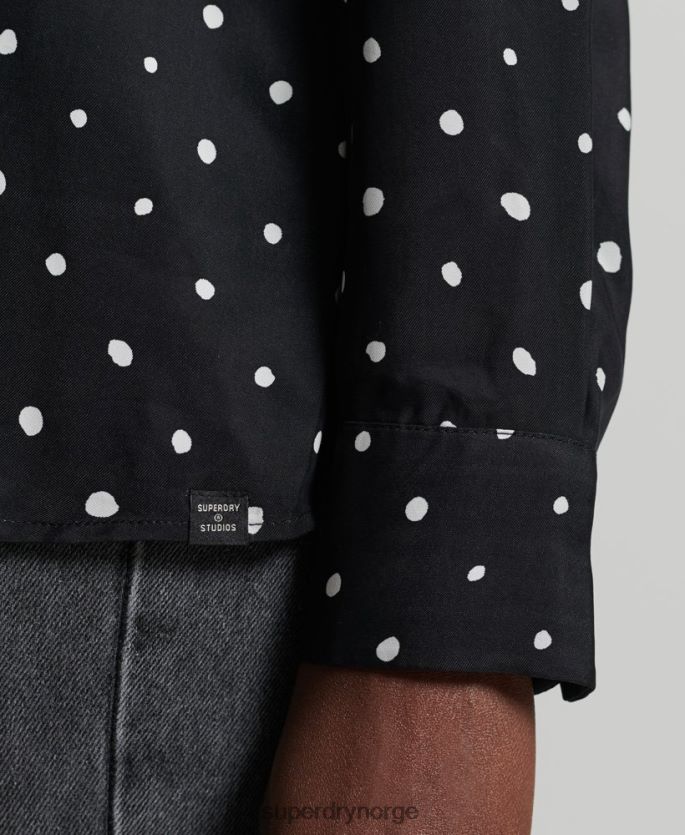 Superdry svart klær 86P46D6764 studios langermet skjorte kvinner