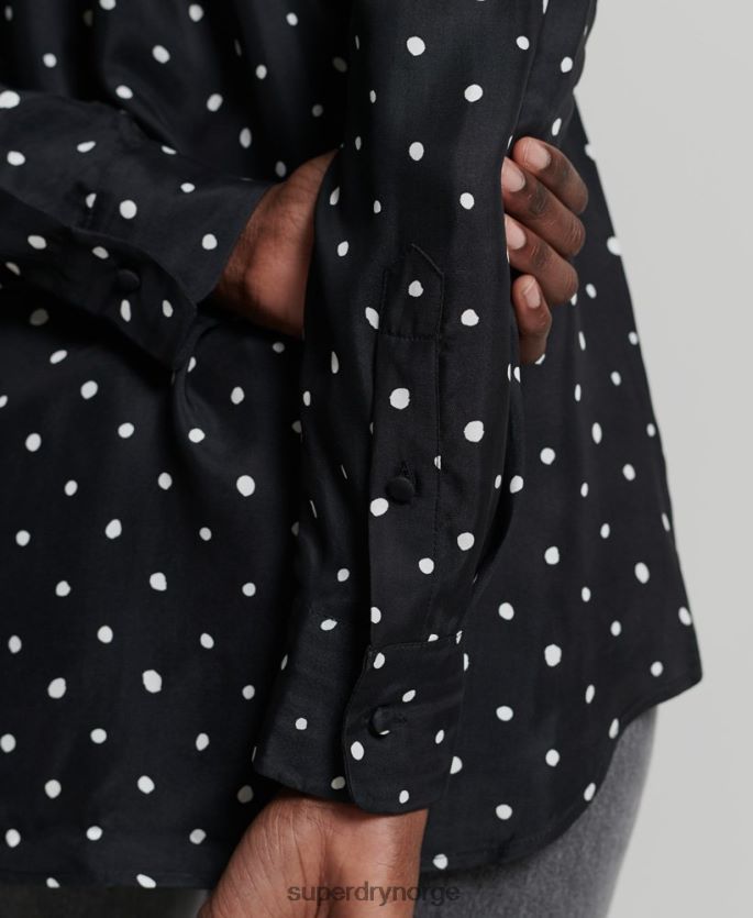 Superdry svart klær 86P46D6764 studios langermet skjorte kvinner