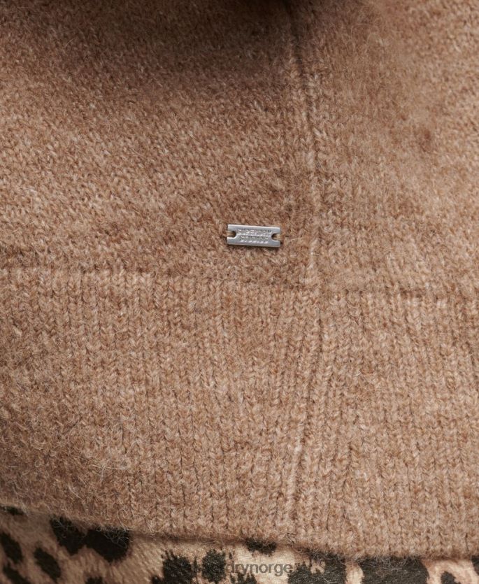 Superdry beige klær 86P46D3951 oversized cardigan med v-hals kvinner