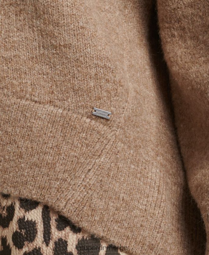 Superdry beige klær 86P46D3958 oversized genser med v-hals kvinner