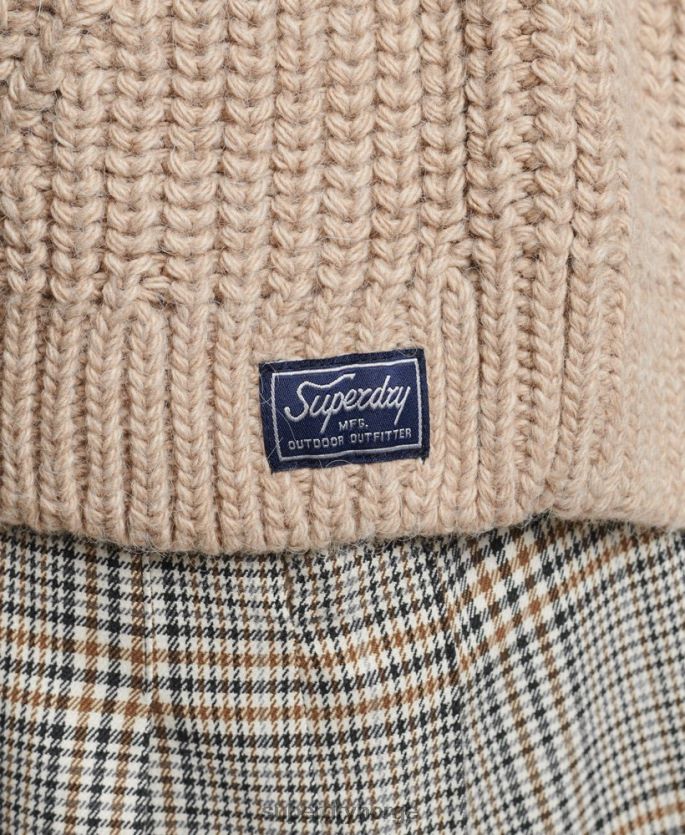 Superdry beige klær 86P46D3986 strikket genser med rullehals kvinner
