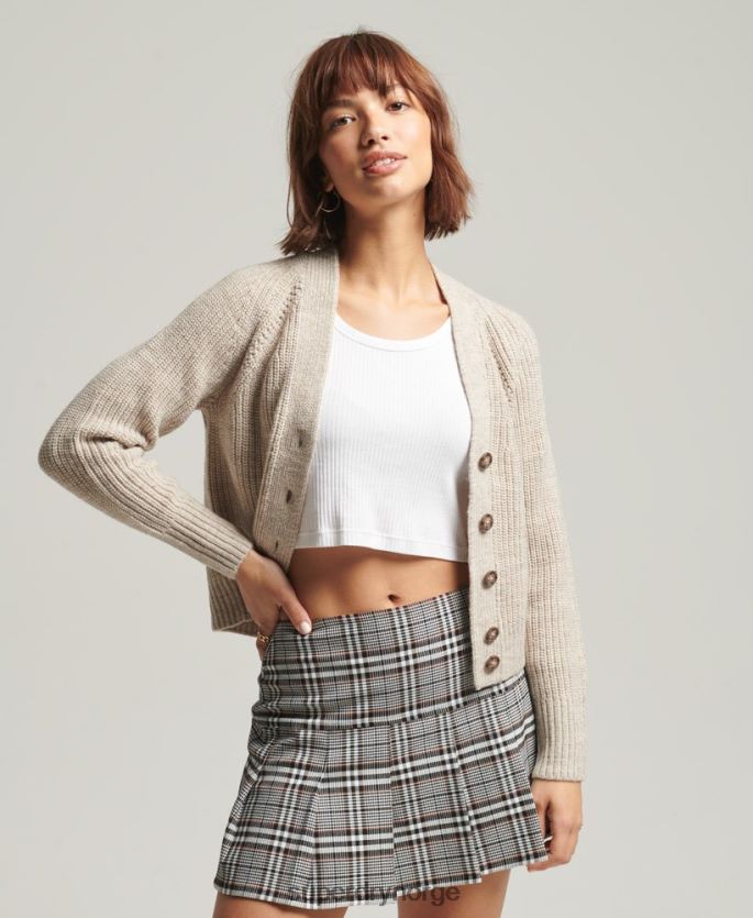 Superdry beige klær 86P46D4022 jessica cardigan med v-hals kvinner