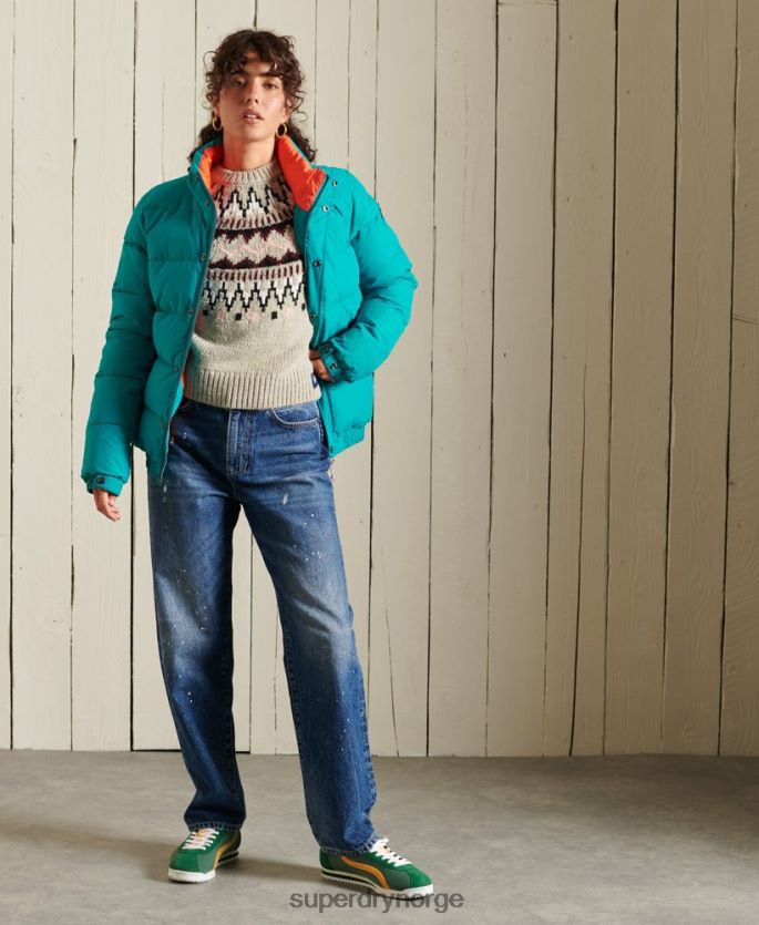 Superdry beige klær 86P46D4032 klassisk fairisle crew-genser kvinner