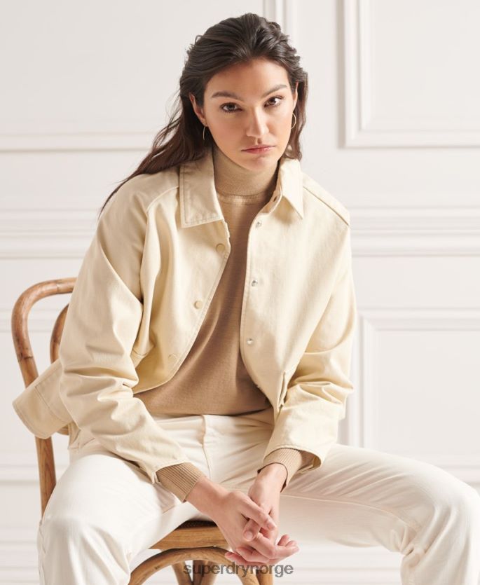 Superdry beige klær 86P46D6652 merino drop shoulder genser med rullehals kvinner