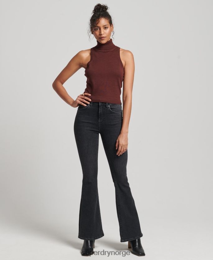 Superdry brun klær 86P46D4031 studios merino vest med rullehals kvinner