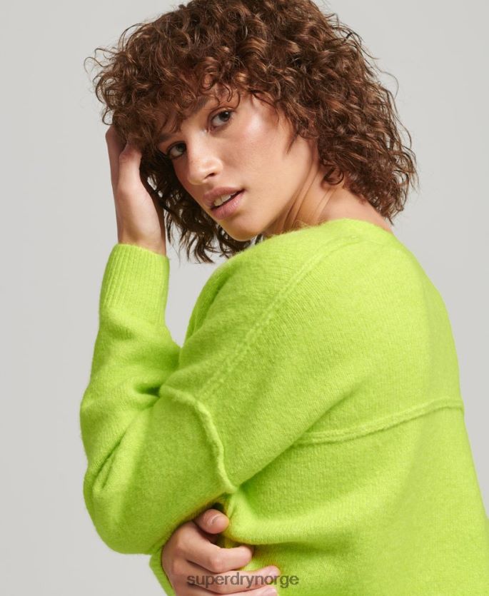 Superdry grønn klær 86P46D4023 oversized genser med v-hals kvinner