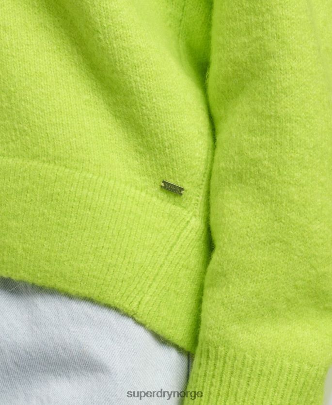 Superdry grønn klær 86P46D4023 oversized genser med v-hals kvinner