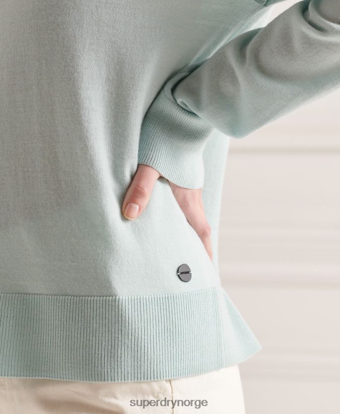 Superdry grønn klær 86P46D6641 merino crew jumper kvinner