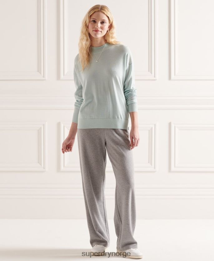 Superdry grønn klær 86P46D6653 genser med merino hals kvinner