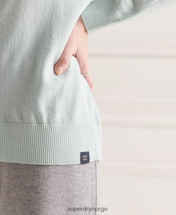 Superdry grønn klær 86P46D6653 genser med merino hals kvinner