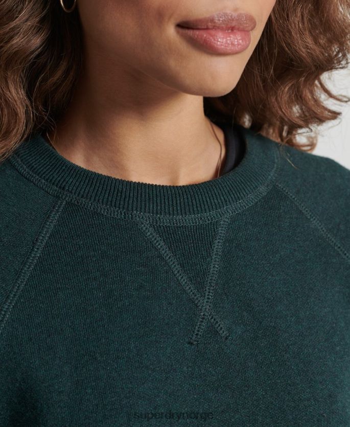 Superdry grønn klær 86P46D6713 essensiell genser i økologisk bomull kvinner