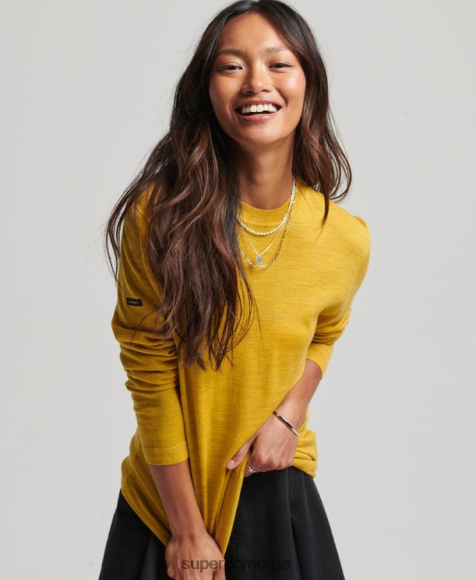 Superdry gul klær 86P46D3998 studios loose fit merino crew jumper kvinner