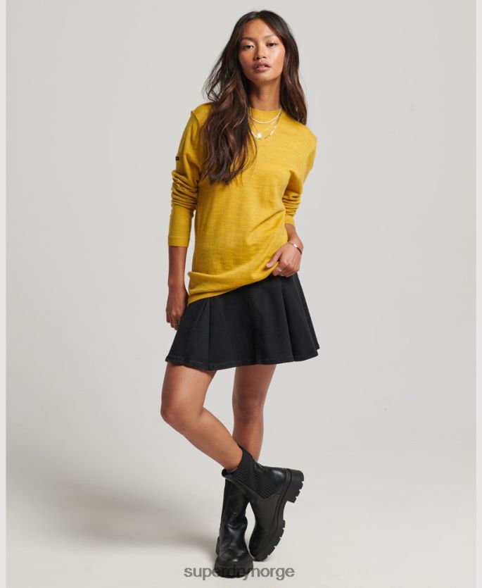 Superdry gul klær 86P46D3998 studios loose fit merino crew jumper kvinner