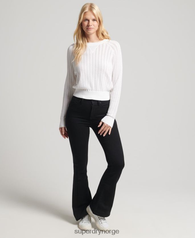 Superdry hvit klær 86P46D2944 blondestrikk i økologisk bomull kvinner
