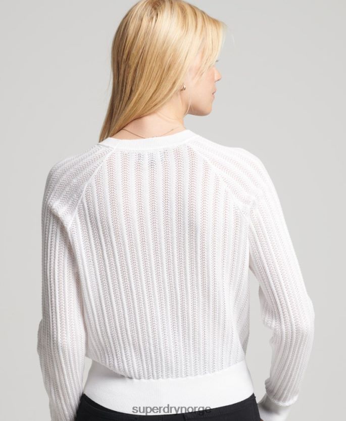Superdry hvit klær 86P46D2944 blondestrikk i økologisk bomull kvinner