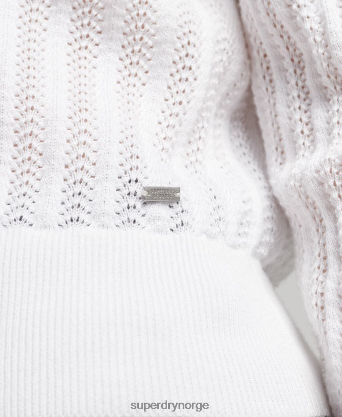 Superdry hvit klær 86P46D2944 blondestrikk i økologisk bomull kvinner