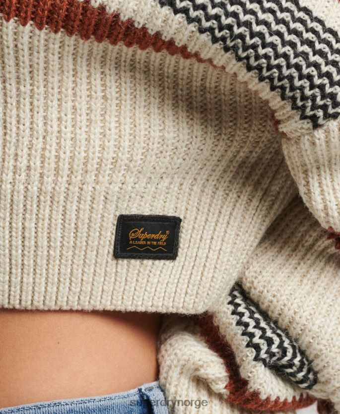 Superdry hvit klær 86P46D4036 cropped klassisk crew-genser kvinner