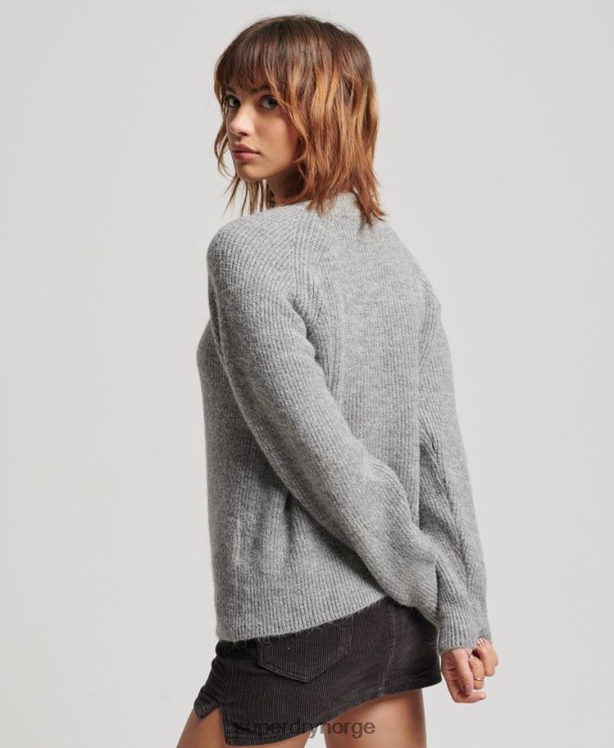 Superdry lysegrå klær 86P46D4009 essensiell ribbesetningshopper kvinner