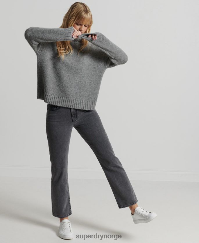 Superdry lysegrå klær 86P46D4014 studios chunky genser med rullehals kvinner