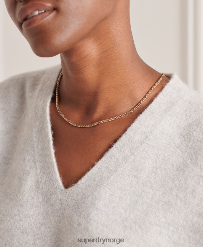 Superdry lysegrå klær 86P46D4033 studios slouch v-hals strikket genser kvinner