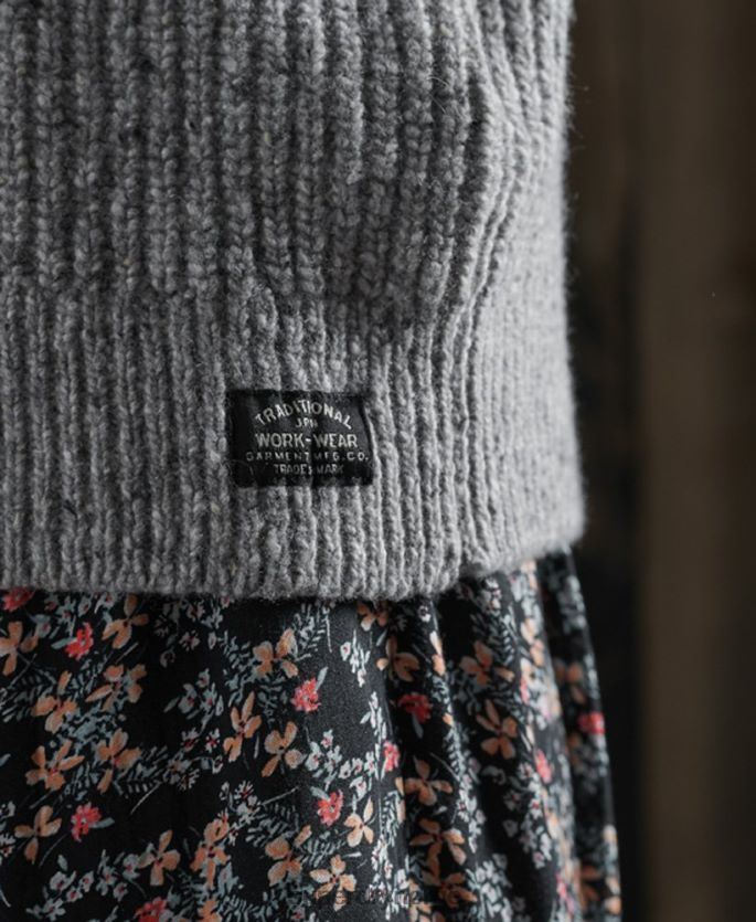 Superdry lysegrå klær 86P46D6766 freya tweed crew jumper kvinner