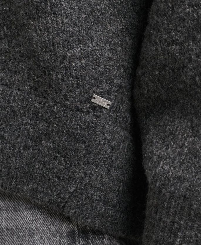 Superdry mørk grå klær 86P46D3982 oversized genser med v-hals kvinner